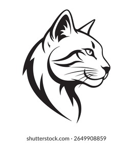 Stylized Lynx Head Vector Illustration - Wild Cat Mascot Design