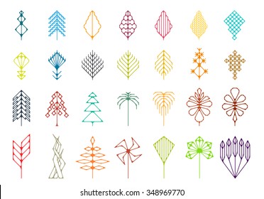 Stylized magical forest hipster set
