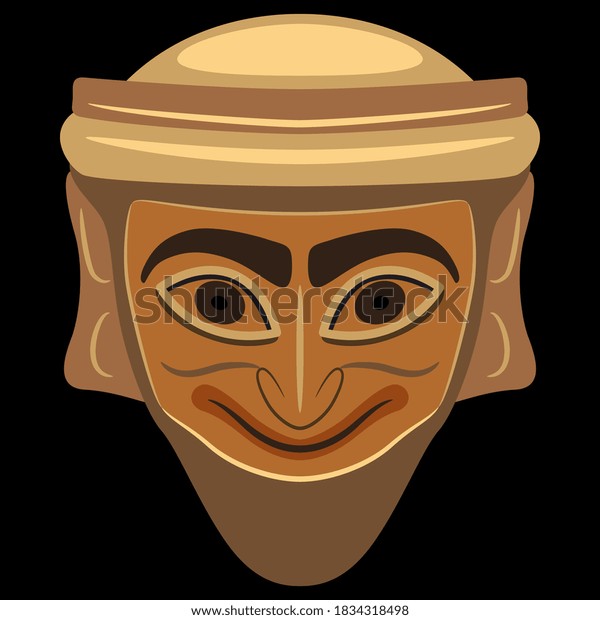 Stylized Male Face Ancient Punic Mask Stock Vector (Royalty Free ...