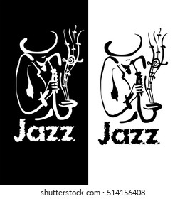 Stylized man with saxophone