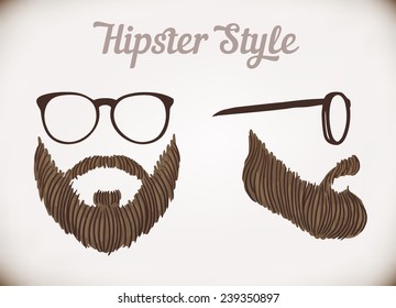 Stylized man's face, hipster style, vector illustration 