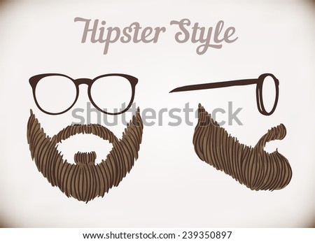 Stylized man's face, hipster style, vector illustration 