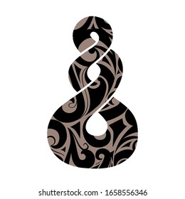 Stylized Maori symbol represent two lives becoming one for all eternity, vector