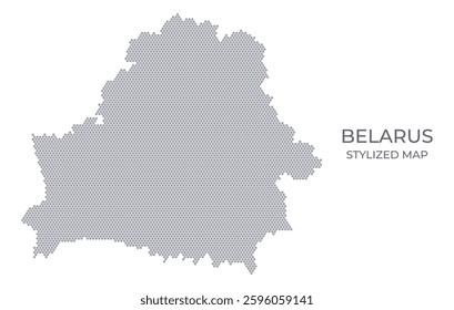 Stylized map of the Belarus made from honeycomb. A simple map of the country in a minimalistic form for presentations, posters, and other designs.