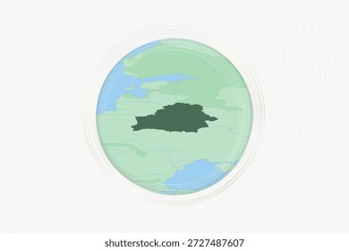 Mapa estilizado de Bielorrusia con áreas vecinas. Mapa en un estilo moderno y minimalista con colores degradados suaves.