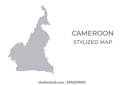 Stylized map of the Cameroon made from honeycomb. A simple map of the country in a minimalistic form for presentations, posters, and other designs.