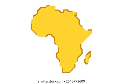 Um mapa estilizado do continente africano em um estilo simples. Mapa moderno do continente para infográficos, apresentações.