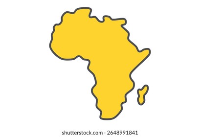 Um mapa estilizado do continente africano em um estilo simples. Mapa moderno do continente para infográficos, apresentações.