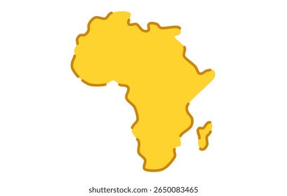 Um mapa estilizado do continente africano em um estilo simples. Mapa moderno do continente para infográficos, apresentações.