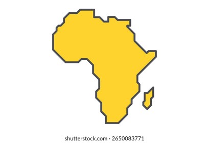 Um mapa estilizado do continente africano em um estilo simples. Mapa moderno do continente para infográficos, apresentações.
