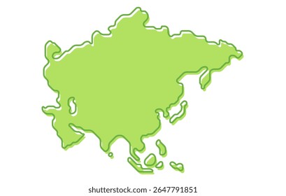 Mapa estilizado do continente da Ásia em um estilo simples. Mapa moderno do continente para infográficos, apresentações.