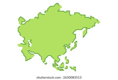 Mapa estilizado do continente da Ásia em um estilo simples. Mapa moderno do continente para infográficos, apresentações.
