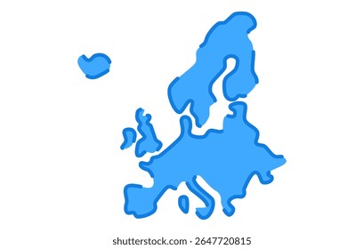 Mapa estilizado do continente da Europa em um estilo simples. Mapa moderno do continente para infográficos, apresentações.