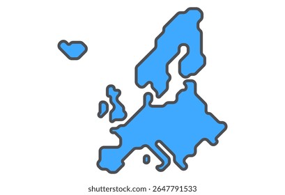Mapa estilizado do continente da Europa em um estilo simples. Mapa moderno do continente para infográficos, apresentações.