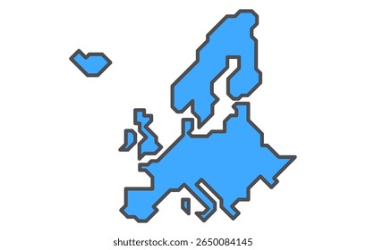 Mapa estilizado do continente da Europa em um estilo simples. Mapa moderno do continente para infográficos, apresentações.