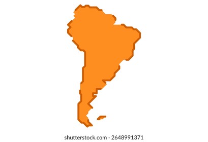 Mapa estilizado do continente da América do Sul em um estilo simples. Mapa moderno do continente para infográficos, apresentações.