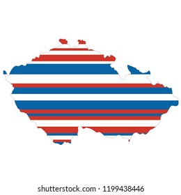 Stylized map of Czech Republic with colored hatchings.
CMYK code of colors come from the flag of Czech Republic.
Also, proportion of colors(in percentages) is like in the flag of Czech Republic

