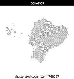 Stylized map of Ecuador created with intricate circular patterns
