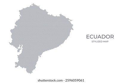 Stylized map of the Ecuador made from honeycomb. A simple map of the country in a minimalistic form for presentations, posters, and other designs.