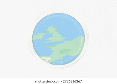 Mapa Estilizado de Inglaterra con Las Zonas Vecinas. Mapa en un estilo moderno y minimalista con colores degradados suaves.