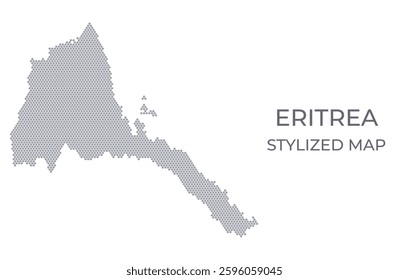 Stylized map of the Eritrea made from honeycomb. A simple map of the country in a minimalistic form for presentations, posters, and other designs.