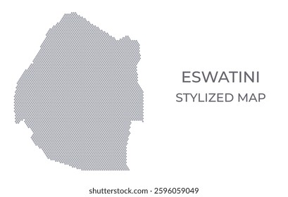 Stylized map of the Eswatini made from honeycomb. A simple map of the country in a minimalistic form for presentations, posters, and other designs.