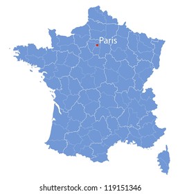 stylized map of France on white background