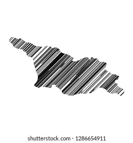 Stylized map of Georgia with black hatchings