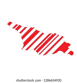 Stylized map of Georgia with colored hatchings. CMYK code of colors come from the flag of Georgia. Also, proportion of colors, in percentages, is like in the flag of Georgia