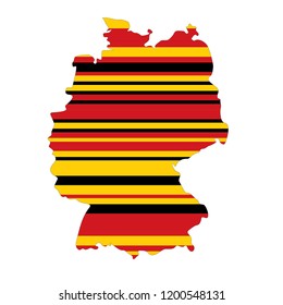 Stylized map of Germany with colored hatchings.
CMYK code of colors come from the flag of Germany.
Also, proportion of colors(in percentages) is like in the flag of Germany.