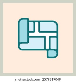 Stylized map icon depicting a simplified road network with intersecting paths