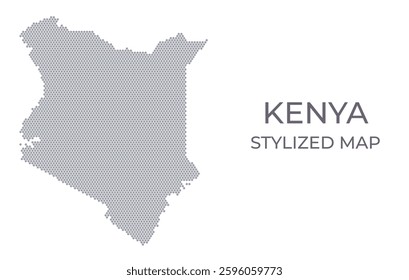 Stylized map of the Kenya made from honeycomb. A simple map of the country in a minimalistic form for presentations, posters, and other designs.