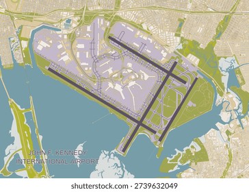 Stylized Map Layout of John F. Kennedy International Airport