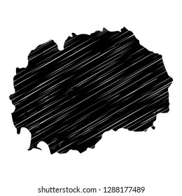 Stylized map of Macedonia with white hatchings
