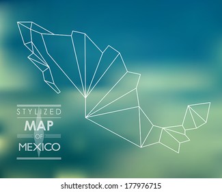 Stylized map of Mexico. map concept