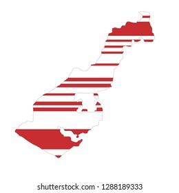 Stylized map of Monaco with colored hatchings. CMYK code of colors come from the flag of Monaco. Also, proportion of colors, in percentages, is like in the flag of Monaco