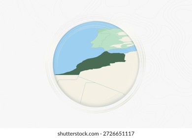 Mapa estilizado de Marruecos con áreas vecinas. Mapa en un estilo moderno y minimalista con colores degradados suaves.