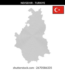 Stilisierte Karte der Geografie von Nevsehir