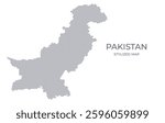 Stylized map of the Pakistan made from honeycomb. A simple map of the country in a minimalistic form for presentations, posters, and other designs.