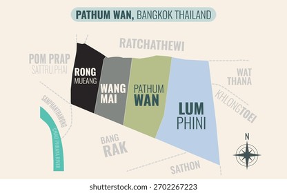 Mapa estilizado de PHASI CHAROEN District, Bangkok Tailândia
