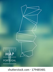 Stylized map of Portugal. map concept
