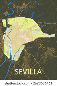 Stilisierte Karte von Sevilla