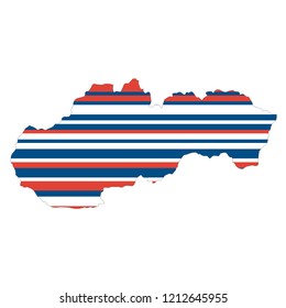 Stylized map of Slovakia with colored hatchings.
CMYK code of colors come from the flag of Slovakia.
Also, proportion of colors(in percentages) is like in the flag of Slovakia.