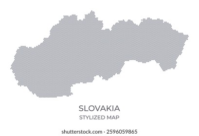 Stylized map of the Slovakia made from honeycomb. A simple map of the country in a minimalistic form for presentations, posters, and other designs.
