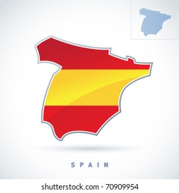 Stylized map of Spain. Vector. Editable.