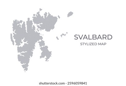 Stylized map of the Svalbard made from honeycomb. A simple map of the country in a minimalistic form for presentations, posters, and other designs.