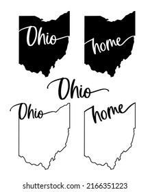 Stylized map of the U.S. Ohio State vector illustration