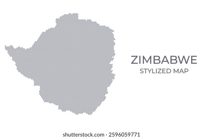 Stylized map of the Zimbabwe made from honeycomb. A simple map of the country in a minimalistic form for presentations, posters, and other designs.