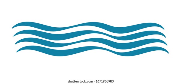 Stylized marine pattern. The excitement of the sea. Abstract water wave logo for logo, website or app. Simple flat design.