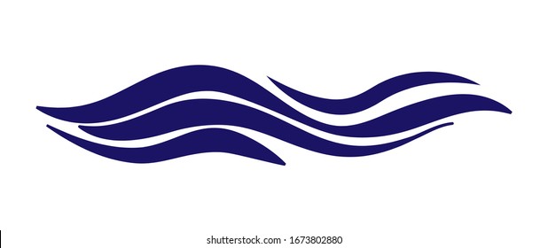 Patrón marino estilizado. La emoción del mar. Logo de la ola de agua abstracta para logo, sitio web o aplicación. Diseño sencillo y plano.
